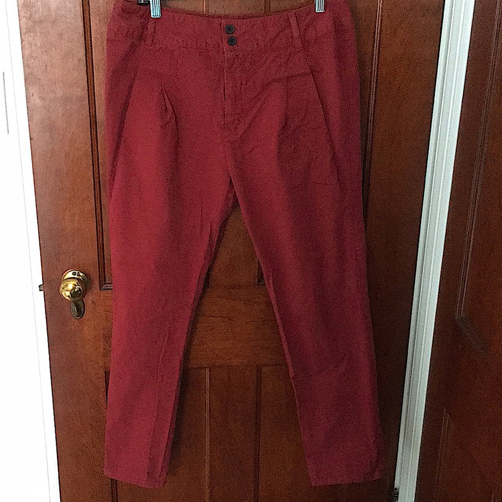 Zara Basic pleated front pants (M Large, Red)